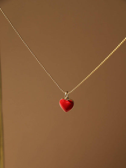 RED ENAMEL HEART CHARM