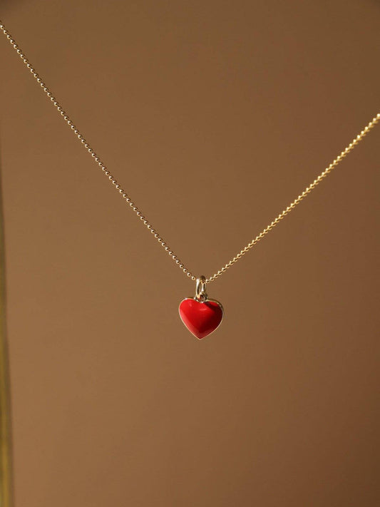 RED ENAMEL HEART CHARM