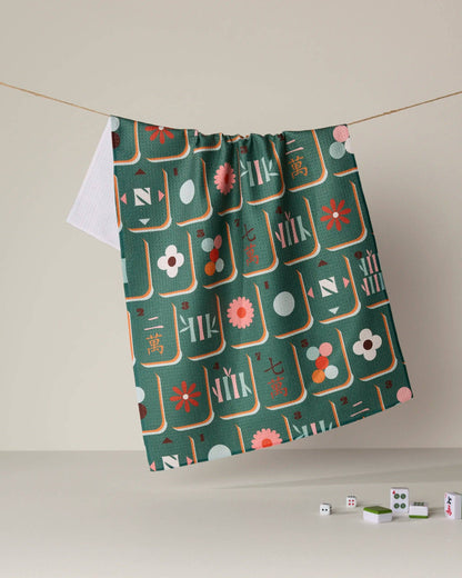 Moss Tile Toss Tea Towel