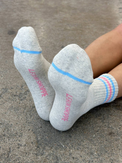 Girlfriend Socks: Bright Grey