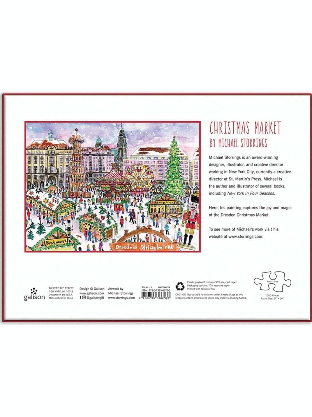 Michael Storrings Christmas Market in Dresden 1000 Piece Puzzle