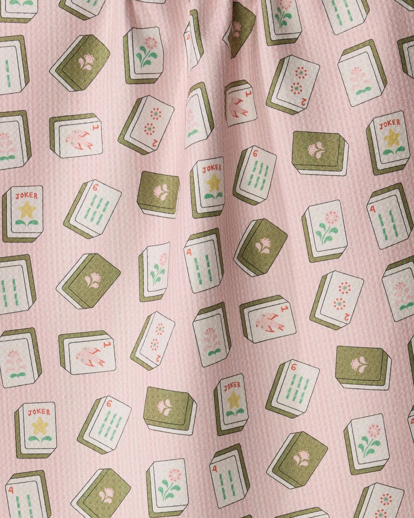 Flower Tiles Tea Towel: White