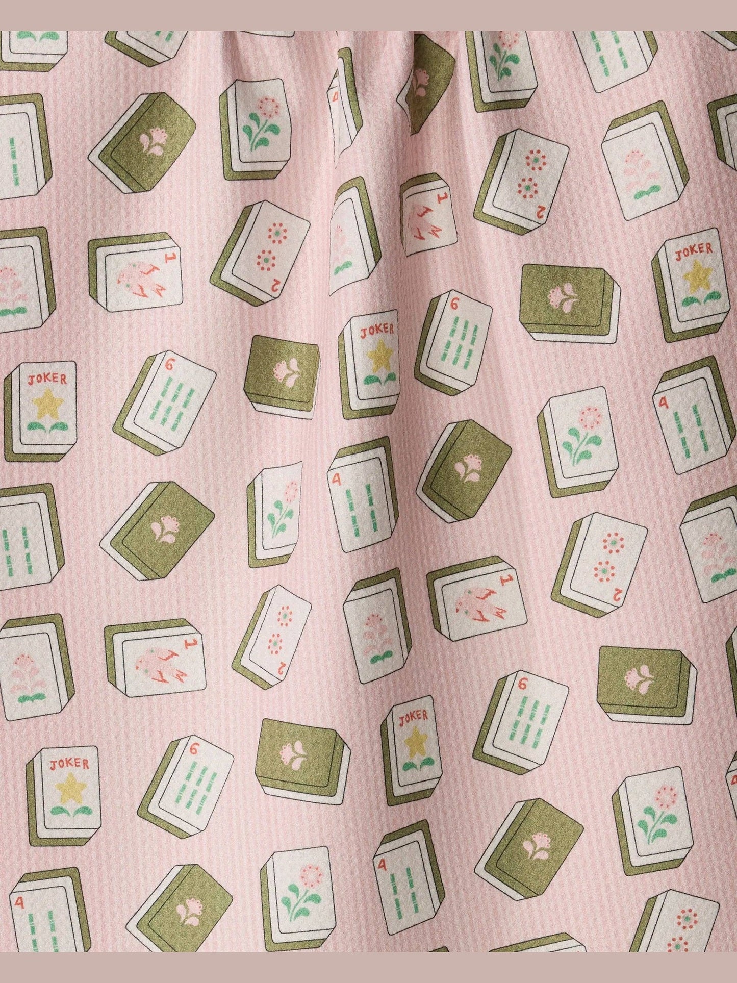 Flower Tiles Tea Towel: Green