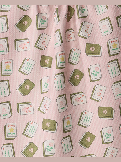 Flower Tiles Tea Towel: Green