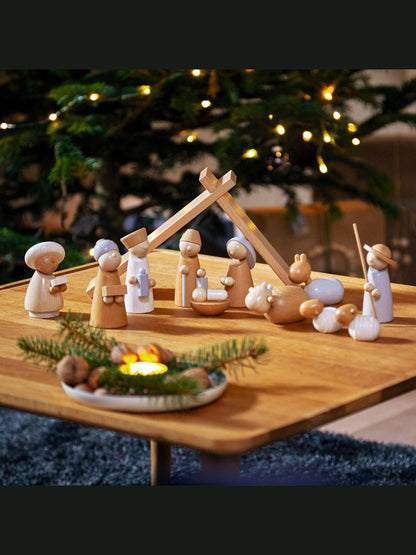 Natural Wood Nativity Set – Classic Wooden Christmas Playset
