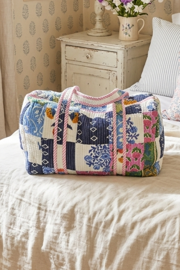 Luna Floral Patchwork Print Duffel Bag