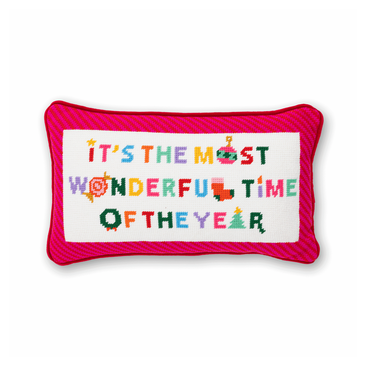 Most Wonderful Time Needlepoint Pillow