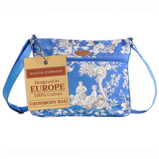 Crossbody Bag  Cotton Sling Bag for Women - Joli Jouy - Blue
