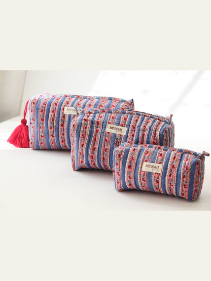 Nantucket stripes print travel/makeup/organizer/bag-Set of 3