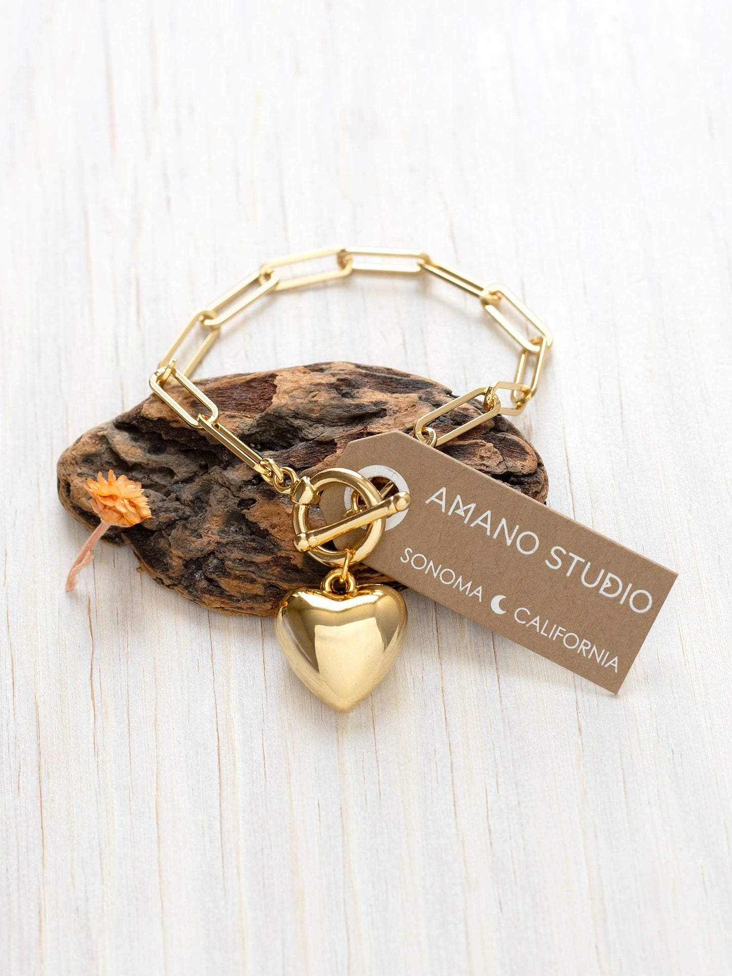 Puff Heart Chain Bracelet