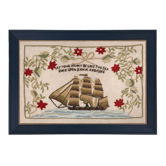 Let Your Heart Be Like The Sea Needlepoint Framed PRINT