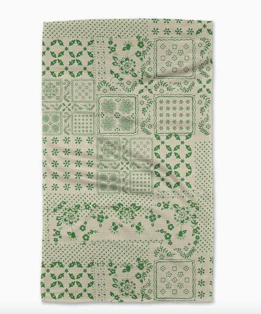 Geometry Blossoming Bandana Green Tea Towel