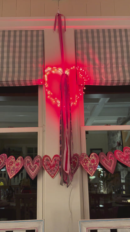 Electric Iron Heart 13.75"H  (red, warm white or flashing option)