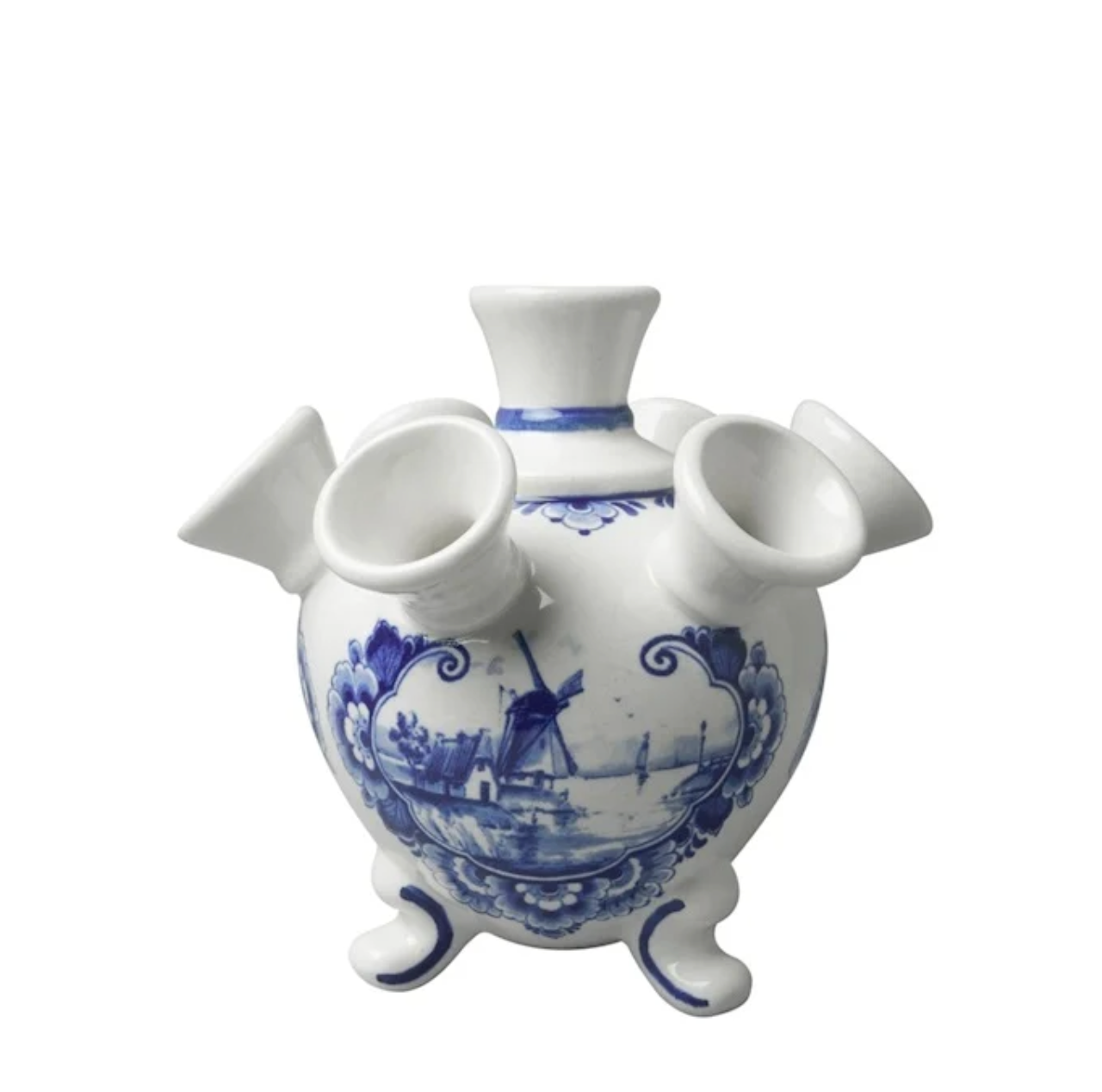 Dutch Tulip Vase on legs with windmill (small)